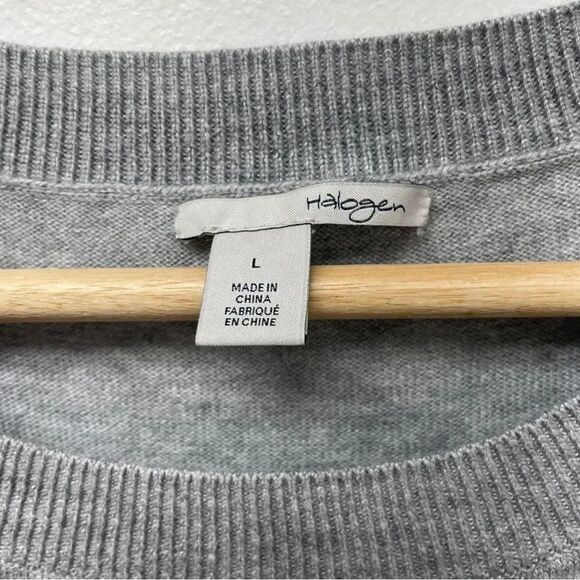 Halogen gray women’s pullover crewneck sweater 3/4 sleeves. Size large grey - Picture 3 of 9